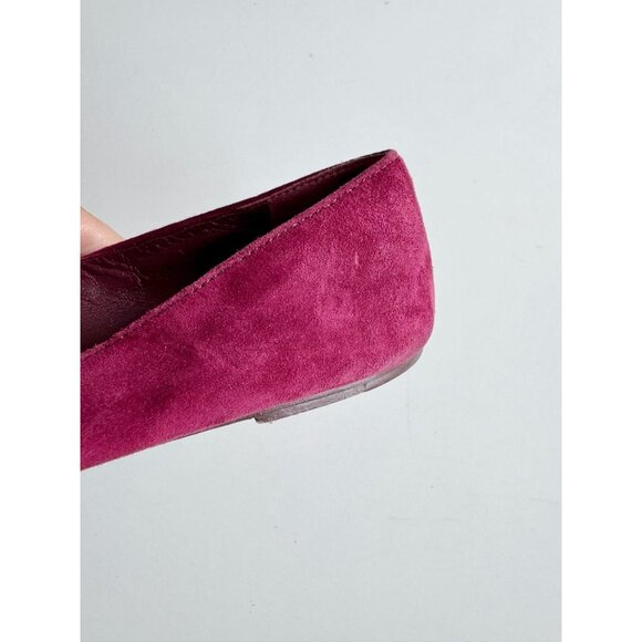 TORY BURCH Wine Burgundy Suede Leather Plastic Logo Driving Loafers, Size 9 - Picture 8 of 13